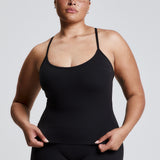 Black Thin Strap Racerback Tank