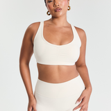 Cream Scrunch Crop