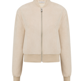 Vanilla Faux Suede Bomber
