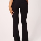 Black Fold Over Flared Pant