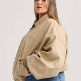 Sand Faux Suede Harper Jacket