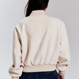 Vanilla Faux Suede Bomber