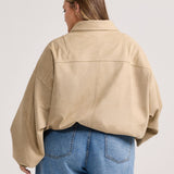 Sand Faux Suede Harper Jacket