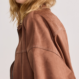 Chocolate Faux Suede Harper Jacket