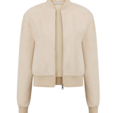 Vanilla Faux Suede Bomber