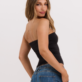 Black Strapless Tank Top