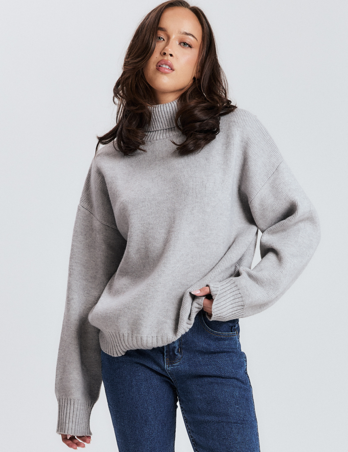 Grey Turtleneck Knit – All For Mimi1