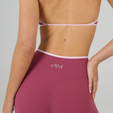 Plum/Pink Cross Front Subtle Scrunch Flared Legging
