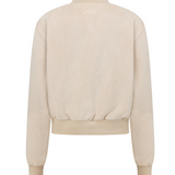 Vanilla Faux Suede Bomber