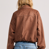 Chocolate Faux Suede Harper Jacket