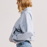 Powder Blue Faux Suede Harper Jacket