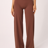 Brown Subtle Scrunch Wide Leg Active Pant