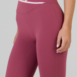 Plum/Pink Cross Front Subtle Scrunch Flared Legging