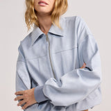 Powder Blue Faux Suede Harper Jacket
