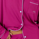 Mulberry Ribbed Long Sleeve PJ Top