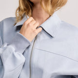 Powder Blue Faux Suede Harper Jacket