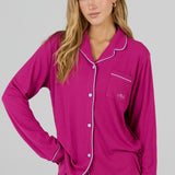 Mulberry Ribbed Long Sleeve PJ Top