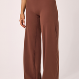 Brown Subtle Scrunch Wide Leg Active Pant