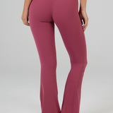 Plum/Pink Cross Front Subtle Scrunch Flared Legging