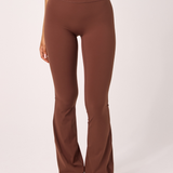 Brown Subtle Scrunch Flared Legging