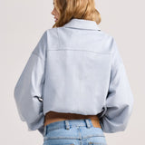 Powder Blue Faux Suede Harper Jacket