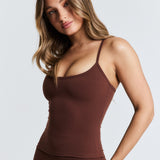 Brown Thin Strap Racerback Tank