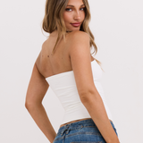 White Strapless Tank Top