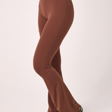 Brown Subtle Scrunch Flared Legging