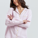 Purple Gingham Long PJ Top
