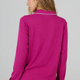 Mulberry Ribbed Long Sleeve PJ Top