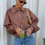 Chocolate Faux Suede Harper Jacket