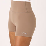 Latte Layered Subtle Scrunch Bike Short 4"