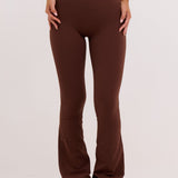 Brown Subtle Scrunch Flared Legging