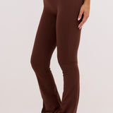 Brown Subtle Scrunch Flared Legging