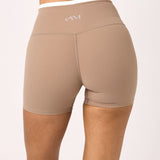 Latte Layered Subtle Scrunch Bike Short 4"