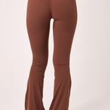 Brown Subtle Scrunch Flared Legging
