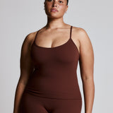 Brown Thin Strap Racerback Tank