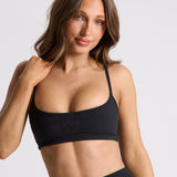 Black Thin Strap Crop