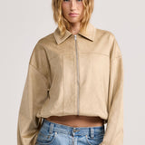 Sand Faux Suede Harper Jacket