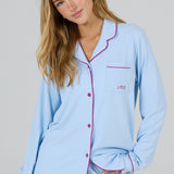 Bluebell Ribbed Long Sleeve PJ Top