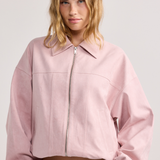 Blush Pink Faux Suede Harper Jacket