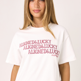 Aligned & Lucky White Tee