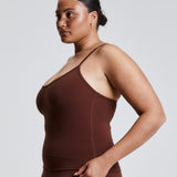 Brown Thin Strap Racerback Tank