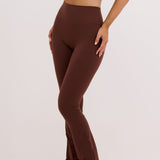Brown Subtle Scrunch Flared Legging
