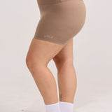 Latte Layered Subtle Scrunch Bike Short 4"