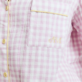 Purple Gingham Long PJ Top