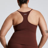 Brown Thin Strap Racerback Tank