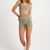 Olive Cross Back Crop