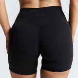 Black Subtle Scrunch Bike Short 6"