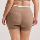 Latte Layered Subtle Scrunch Bike Short 4"